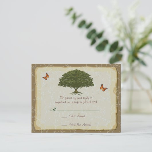 Oak Tree Wedding Matching RSVP (Staand voorkant)
