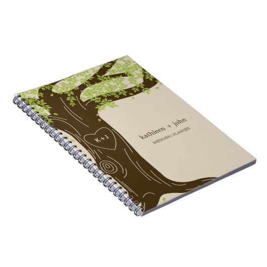 Oak Tree Wedding Planner Notitieboek - Groen (Rechterzijde)