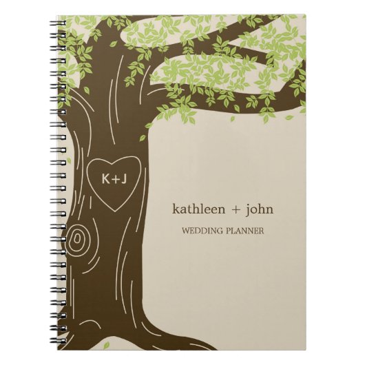 Oak Tree Wedding Planner Notitieboek - Groen (Voorkant)