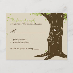 Oak Tree Wedding RSVP Briefkaart