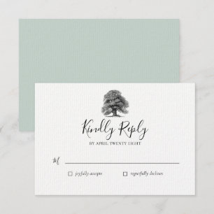  Oak Tree Wedding RSVP-kaart Kaart