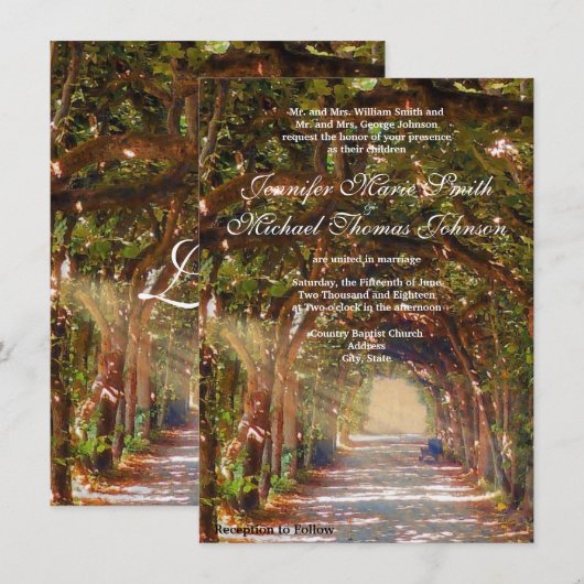 Oak Tree Wedding Uitnodiging (Voorkant / Achterkant)