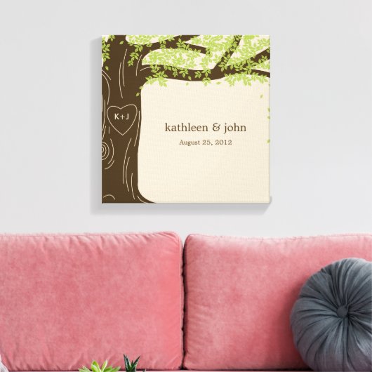 Oak Tree Wrapped Canvas Art - Green (Insitu (Woonkamer))