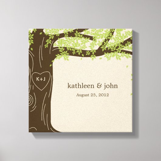 Oak Tree Wrapped Canvas Art - Green Afdruk (Voorkant)