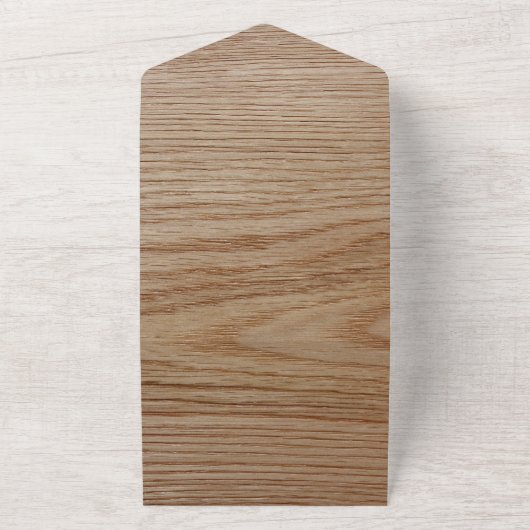 Oak Wood Grain Kijk uit All In One Uitnodiging (Buitenkant)