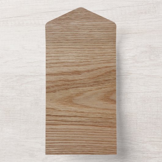 Oak Wood Grain Kijk uit All In One Uitnodiging (Binnen)