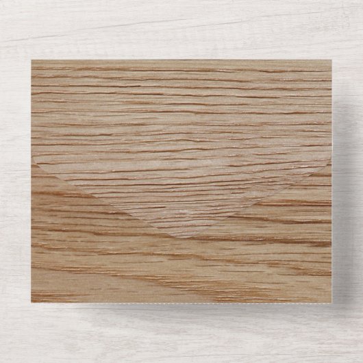 Oak Wood Grain Kijk uit All In One Uitnodiging (Achterkant)