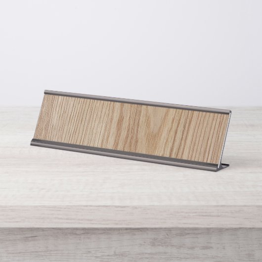 Oak Wood Grain Kijk uit Bureau Naambordje (Voorkant)