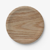 Oak Wood Grain Kijk uit Papieren Bordje (Voorkant)