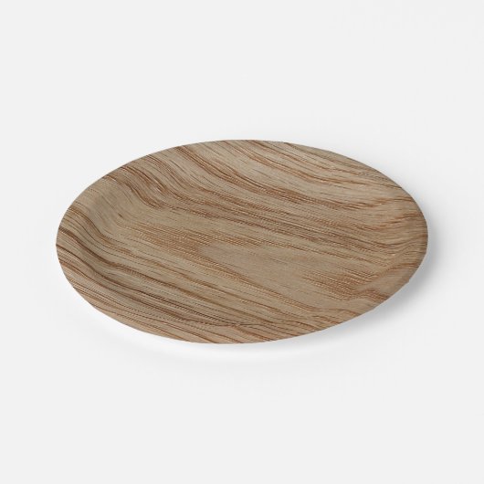 Oak Wood Grain Kijk uit Papieren Bordje (Gekanteld)