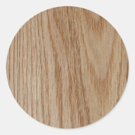 Oak Wood Grain Kijk uit Ronde Sticker