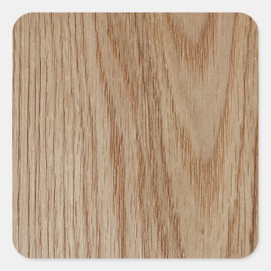 Oak Wood Grain Kijk uit Vierkante Sticker (Voorkant)