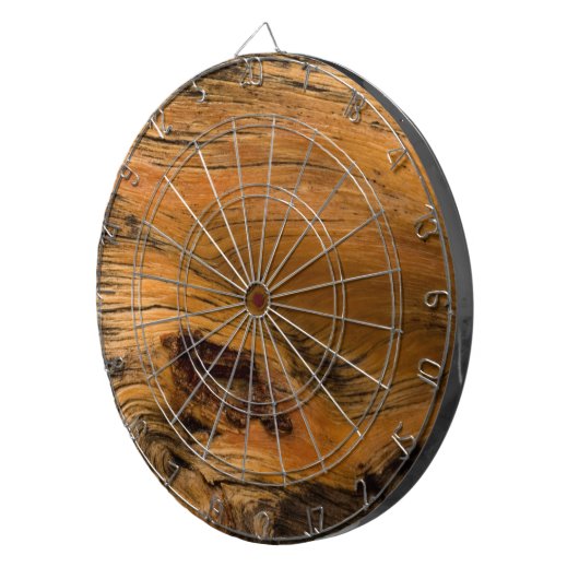 Oak Wood Metal Dartboard Dartbord (Voorkant Rechts)