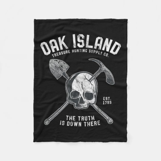 Oak Wood Skull Island schedel Tempelier Treasu Fleece Deken (Voorkant)