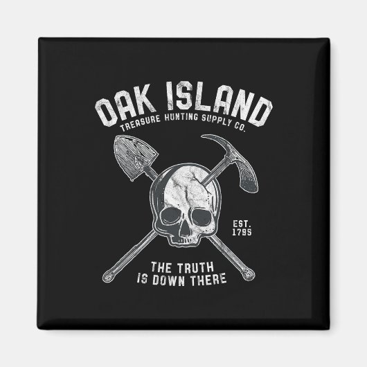 Oak Wood Skull Island  schedel Tempelier Treasu Magneet (Voorkant)