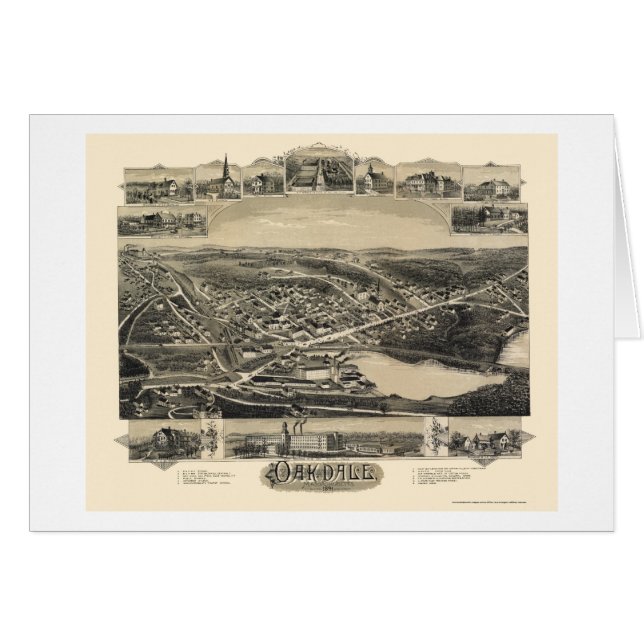 Oakdale, MA Panoramic Map - 1891 (Voorkant Horizontaal)