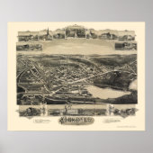 Oakdale, MA Panoramic Map - 1891 Poster (Voorkant)