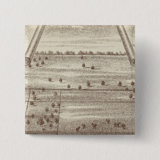 Oakdale Ranch Vierkante Button 5,1 Cm (Voorkant)