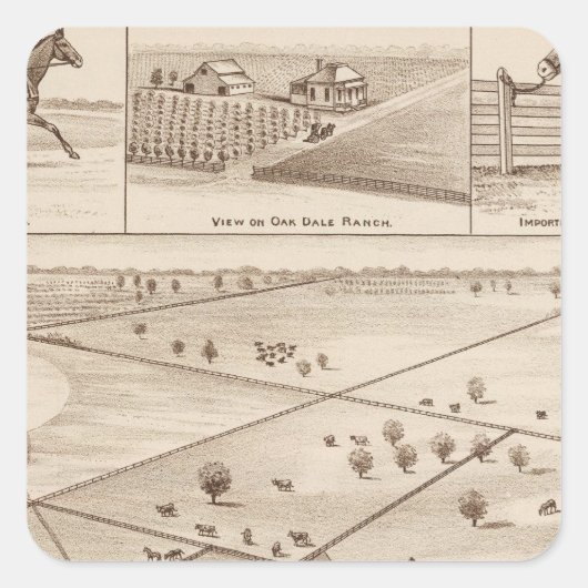 Oakdale Ranch Vierkante Sticker (Voorkant)