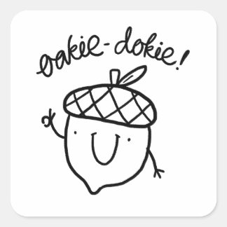 Oakie Dokie Schattige Acorn Pun Sticker