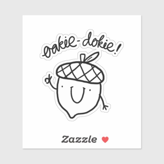 Oakie Dokie Schattige Acorn Pun Vinyl Sticker (Vel)