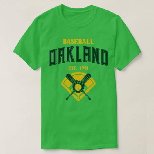 Oakland Baseball EST 1901  Look Tekst T-shirt (Design voorkant)