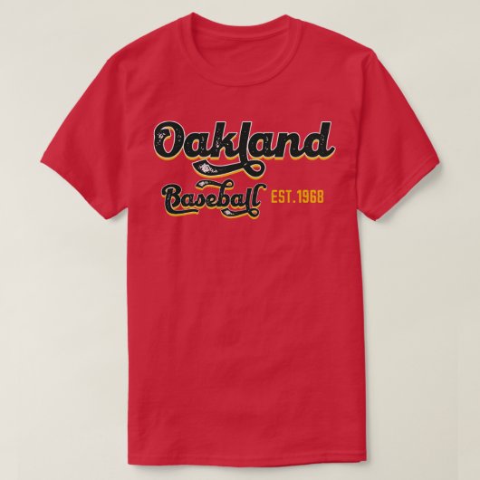 Oakland Baseball EST 1968 Honkballiefhebber T-shirt (Design voorkant)
