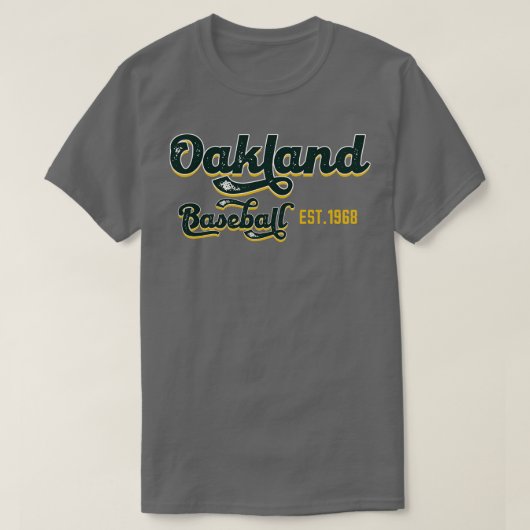  Oakland Baseball EST 1968 Honkballiefhebber T-shirt (Design voorkant)
