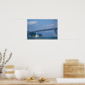 Oakland Bay Bridge met zeilboot, San Francisco, C Poster (Keuken)