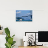 Oakland Bay Bridge met zeilboot, San Francisco, C Poster (Thuiskantoor)