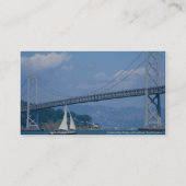 Oakland Bay Bridge met zeilboot, San Francisco, C Visitekaartje (Achterkant)