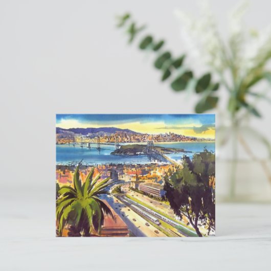 OAKLAND BAY SAN FRANCISCO SKYLINE PARTY INVITATION KAART (Staand voorkant)