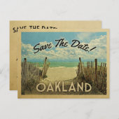 Oakland Beach Vintage Save the Date Aankondigingskaart (Voorkant / Achterkant)