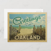 Oakland Beach Vintage Travel Briefkaart (Voorkant / Achterkant)