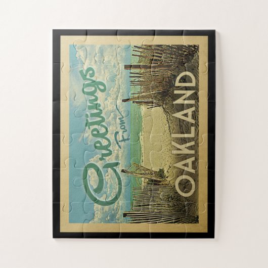 Oakland Beach Vintage Travel Legpuzzel (Verticaal)