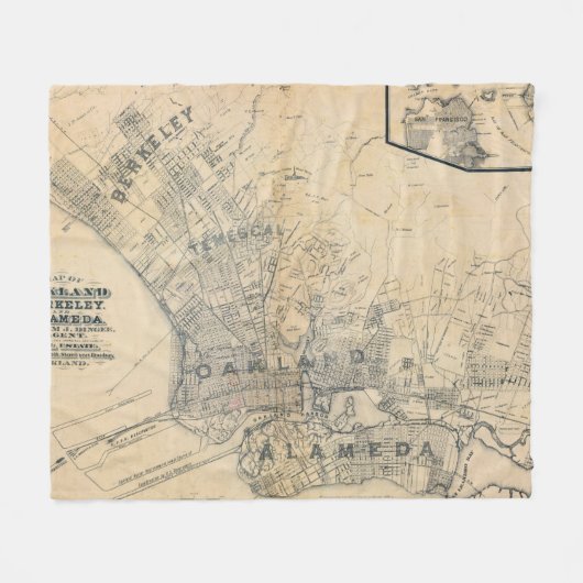 Oakland, Berkeley, Alameda Fleece Deken (Voorkant (Horizontaal))