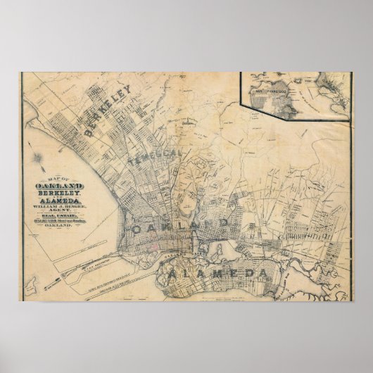 Oakland, Berkeley, Alameda Poster (Voorkant)