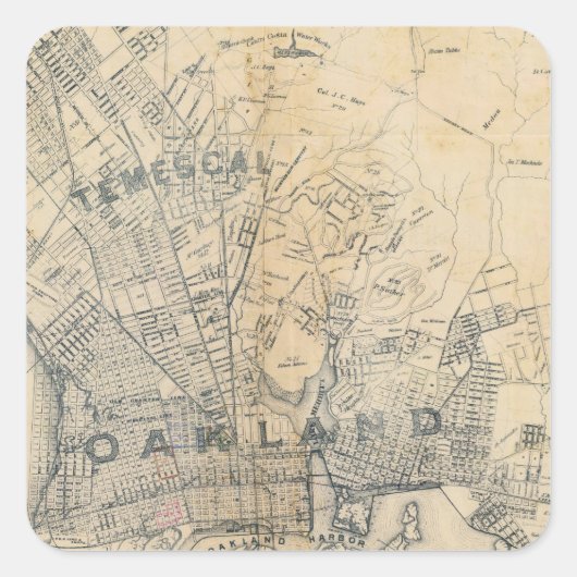 Oakland, Berkeley, Alameda Vierkante Sticker (Voorkant)