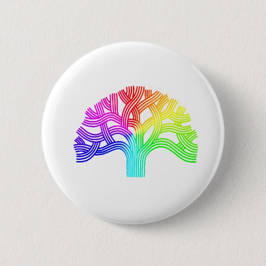 Oakland Boom Regenboog Ronde Button 5,7 Cm (Voorkant)