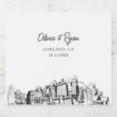 Oakland Bruiloft Champagne Label Sparkling Wijnetiket (Enkel label)