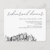 Oakland bruiloft elegante repetitie diner informatiekaartje (Voorkant)
