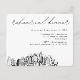 Oakland bruiloft elegante repetitie diner informatiekaartje