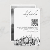 Oakland Bruiloft Moderne Details QR Code Informatiekaartje (Voorkant / Achterkant)