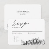 Oakland Bruiloft Traditionele RSVP Maaltijd Optie Informatiekaartje (Voorkant / Achterkant)