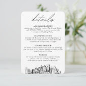 Oakland bruiloft verticale details informatiekaartje (Staand voorkant)