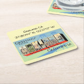 Oakland CA, coördinaten,  stijlgroeten Kartonnen Onderzetters (Schuin)