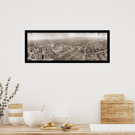 Oakland, CA Panorama Foto 1909 Poster (Keuken)