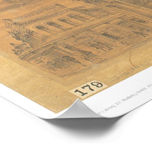 Oakland, CA. Panoramische kaart 1881 (1231A) Poster (Hoek)