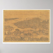 Oakland, CA. Panoramische kaart 1881 (1231A) Poster (Voorkant)