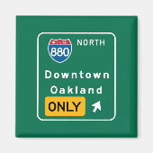 Oakland, CA Road Sign Magneet (Voorkant)